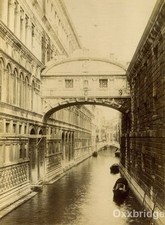 Venice Italy 1880 Photo Canal Bridge Of Sighs Gondola Vintage picture