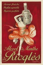 Vibrant 1926 Alcool de Menthe de Ricqlès Poster - 16x24” Rare Reprint 🤯💯 picture