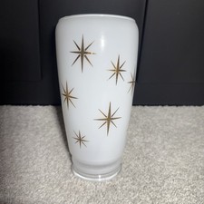 Vintage Mid Century Atomic Age Starburst Glass Lamp Ceiling Light Shade NOS picture