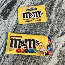 NEW, BAG OF PEANUT M&M'S Christmas Decoupage Ornament picture