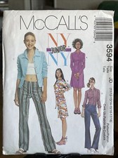 *UNCUT* 2002 McCall's #3594 - Shirt, Dress, Low Rise Pants - Size: 11/12 - 17/18 picture