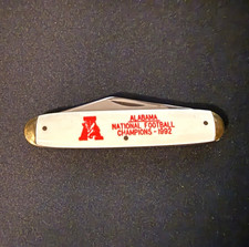 Alabama 1992 National Football Champions 1-Blade Vintage Pocket Knife White /Red picture