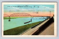 Clinton IA-Iowa, Lyons And Fulton High Bridge, Antique, Vintage c1932 Postcard picture