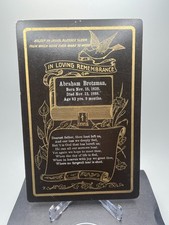 1888 Antique Funeral Memorial Cabinet Card Abraham Brotzman 63 yrs Gold Silver picture
