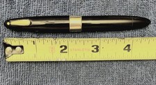 Vintage Sheaffer Crest Deluxe Fountain Pen 14K Gold Triumph Nib Black White Dot picture