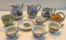 Lot of 10 Dragon Ware miniature pitchers, tea cups, plate Japan picture