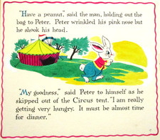 1972 PETER RABBIT CIRCUS DOLLIE TINGLE ORIGINAL drawing art BOOK PAINTING tent picture