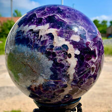 10.1LB Natural beautiful Dream Amethyst Quartz Crystal Sphere Ball Healing picture