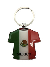 LLAVERO PLAYERA DE MEXICO ACERO INOXIDABLE TRICOLOR CON ESCUDO COLORES BRILLANTE picture