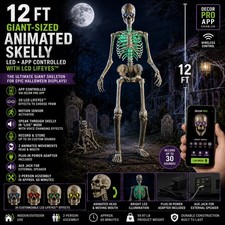 12FT Animated LED Skelly Halloween Skeleton App Controlled LifeEyes Yard Decor picture