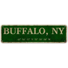 LINStore Buffalo, NY City Sign Rustic Vintage Metal Art Wall Decor Office/Hom... picture