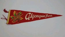 Vintage 50s 60s Algonquin Park Canada Leaf Felt Pennant Flag Rare Ontario Vtg picture