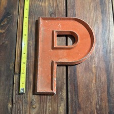 VINTAGE Adler Silhouette Letter CO Aluminum Sign LETTER P, 8 Inch Movie Marquis picture