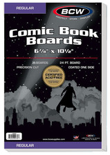 25 BCW Regular Comic Book Backing Boards 6-7/8 x 10-1/2 Storage Protection picture