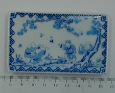 Hirado-fu Sometsuke Fine Porcelain Rectangular Plate Japanese 1982 picture