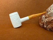 Barrel Exclusive Rustication Meerschaum Pipe  Acrylic Stem with Fitted Case picture