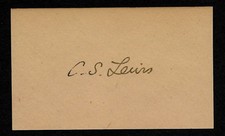 C.S. Lewis Autograph Reprint On Original Period 1940s 3X5 Card picture