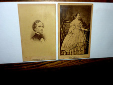 SCARCE--1860S-CIVIL WAR- CDV PHOTOS. PRESIDENT JEFFERSON DAVIS & WIFE picture