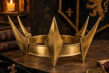 Custom Solid Brass Gothic Medieval Crown Handmade Spiked King Royal Headpiece picture