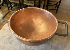 Large 16” Antique Copper Confectioners Candy Pot Apple Butter Kettle Dovetail picture