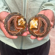 480g Natural Warring States Red Agate Slice Druzy Quartz Crystal Mineral Healing picture