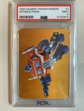 Hasbro 1985 Transformers Card #1 Optimus Prime Non-Sport Trading Card PSA 9 picture