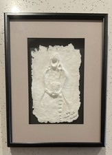 Vintage George Flett Spokane Tribe Native Plaster Relief Art Signed 8/30 HTF picture