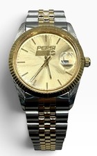 Vintage Pepsi Cola Promo Advertising Date Watch Quartz  Gold Tone New Battery picture
