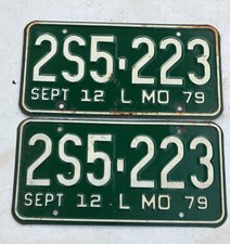 Pair Vintage 1979 Missouri Truck License Plates 2S5 223 picture