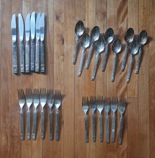 Vintage Oneida United Airlines Silverplate Flatware Set 27 Pc Knives Forks Spoon picture