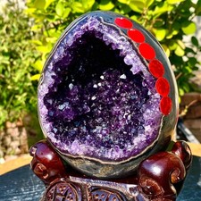 2.66LB Large Natural Amethyst geode quartz cluster crystal Egg specimen Healing picture