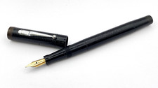 VINTAGE MABIE TODD SWAN L200/60 FOUNTAIN PEN BLACK FLEXIBLE 14K GOLD MEDIUM NIB picture