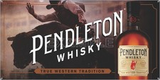 PENDLETON WHISKY BOTTLE DESIGN RODEO COWBOY ARENA SIGN ALUMINUM SIZE OPTIONS picture
