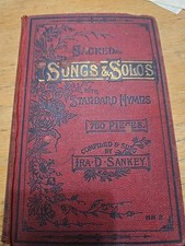 Sacred Songs and Solos 750 pieces Ira D Sankey Antique HH2. Rare Red Hardcover picture