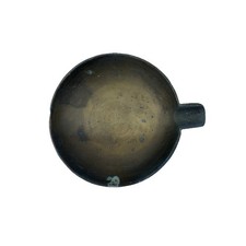 Vintage Mid Century Modern Brass Ashtray / Trinket Dish — Round Floral Etched picture