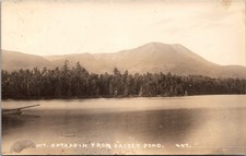 RPPC Postcard Mount Katahdin, Maine ME from Daisy Pond - Posted in 1934 picture