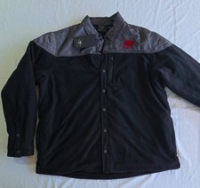 Harley Davidson Coat NWT Black/Gray Quilted Fleece Snap Front Jacket 3XL picture