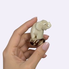Very cute small Elephant carved from tagua or vegetable ivory 1.5