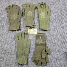 Vintage US Army Glove Insert Wool Size 4 Olive Drab Green M-1949 Lot of 5 picture