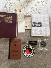 Vintage Lot Of Northern Pacific Railway Memorabilia Calendars,ash Tray,lappel picture