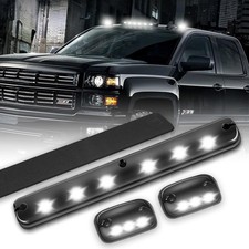 3X LED Cab Maker Lights Smoke Lens White Cab Roof Top Clearance Running Light... picture