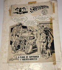 BATMAN BATGIRL SUPERGIRL SUPERMAN DC COMICS BRAZILIAN ORIGINAL ART WORK YR 60's picture