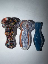 LOT X 3 TOBACCO COLLCTABLE SMOKING PIPE NEW 2.75” Multi Color picture