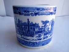 Antique Booths Silicon China Blue Transferware Tobacco Jar Humidor England No... picture