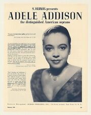1960 Soprano Adele Addison Photo Booking Print Ad picture