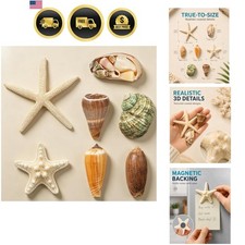7Pcs 3D Seashell and Star Fish Refrigerator Magnets picture
