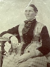 Antique 1860s Tintype Photo Victorian Woman Civil War Hand Tinted Portrait 1/9 picture