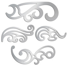 ORIGACH 4 Pcs Stainless Steel French Curve Ruler Metal Drafting Stencils picture