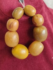 Vintage Amber Bakelite Catalin Beads 50 Grams picture