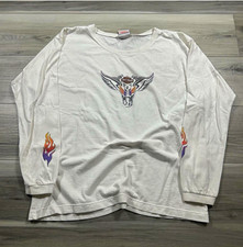 Vintage Y2K Harley Davidson Motorcycle Flame Eagle Long Sleeve Shirt XXL  picture